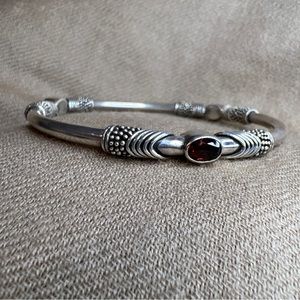 Vintage Citrine, peridot,& garnet sterling silver 925 BA  Indonesian bracelet